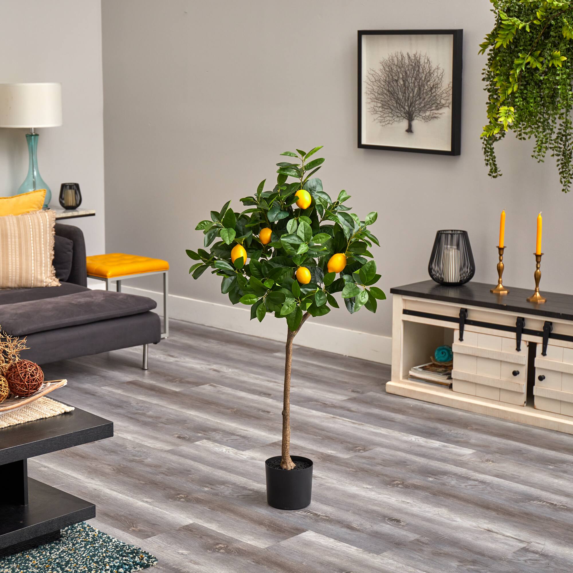 4ft. Potted Lemon Artificial Tree